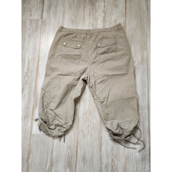 Fashion Bug Khaki Utility Cotton Stretch Capri Pants Adjustable Leg Sz 18W - Picture 8 of 8